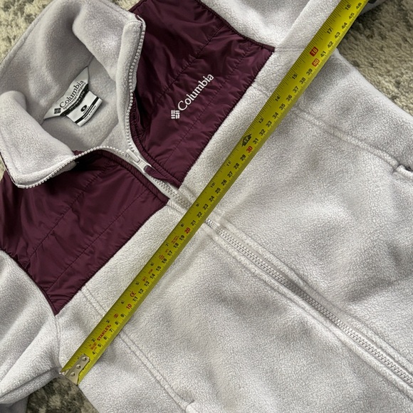 Columbia Fleece Jacket with Burgundy Yoke - Picture 6 of 9